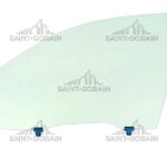 LH FRONT DOOR GLASS GREEN WITH FITTINGS SEKURIT